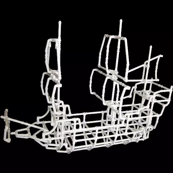 A galleon-style ship created with Crossbeams