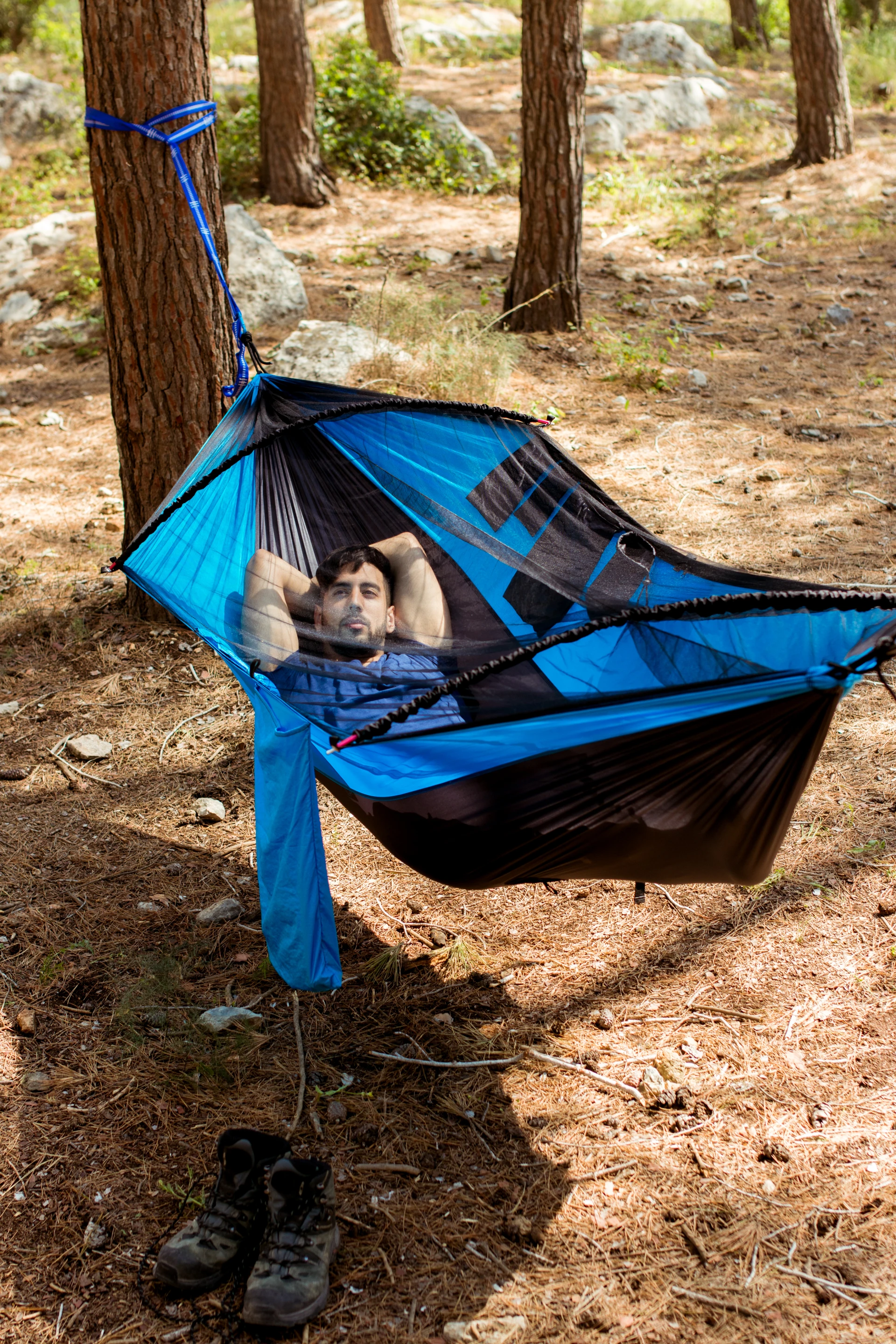 Relaxing the day away in the Crua Koala hammock