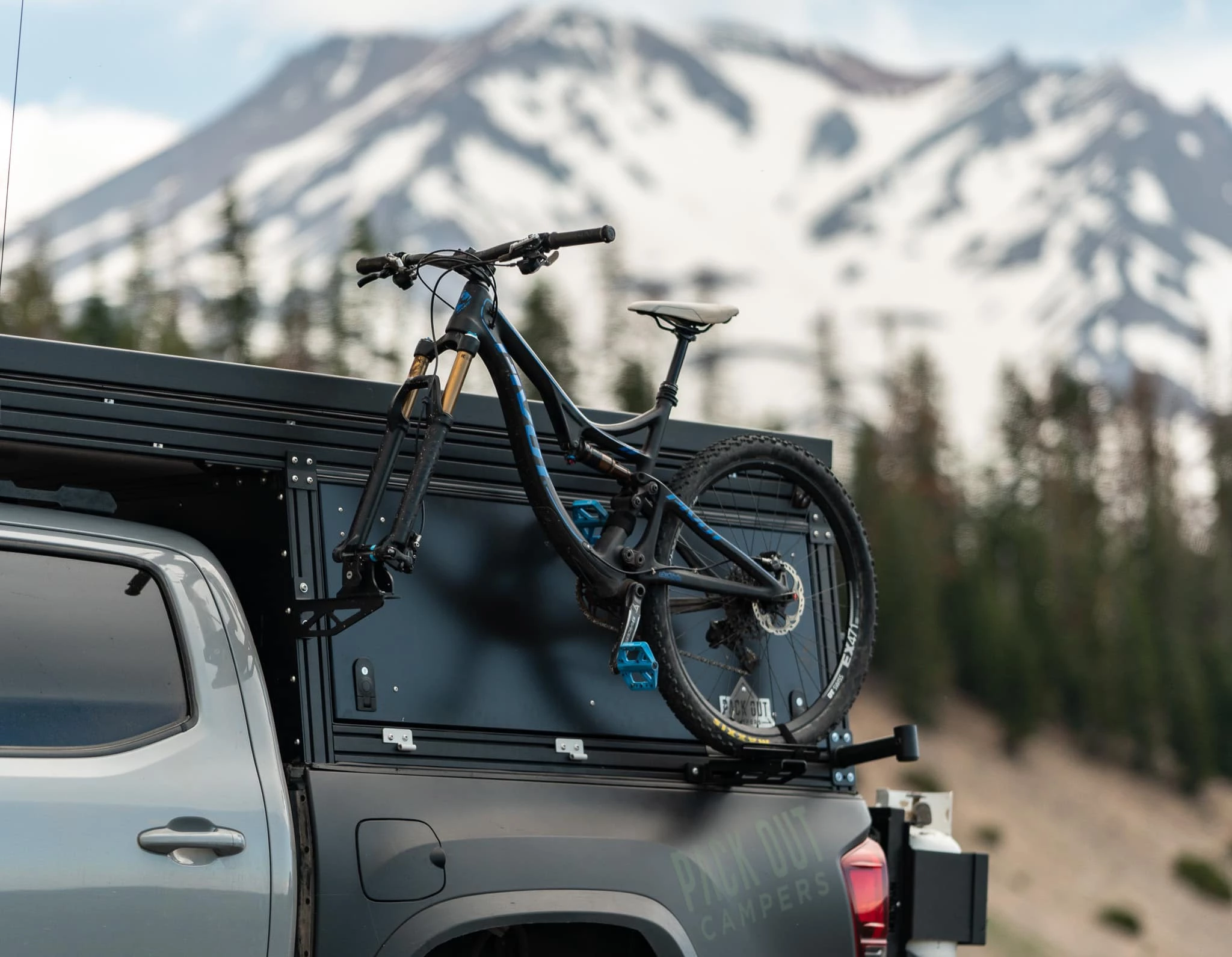 Packout's bike carrier costs $250 and includes a rear tray that slides forward or backward to fit the frame