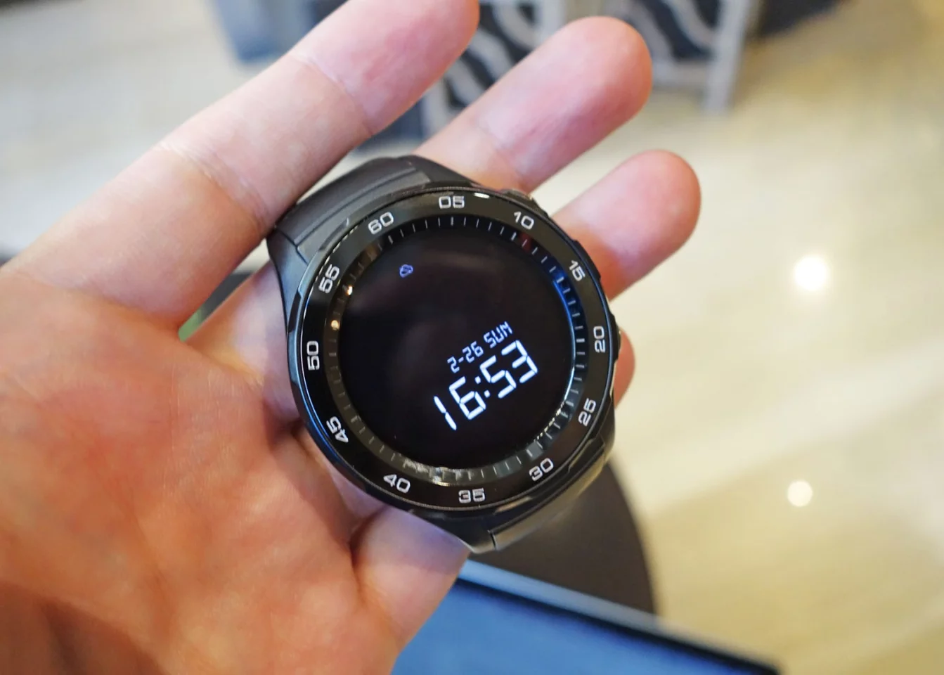 Huawei says the watch battery can last three weeks in low-power mode, though we've only had ours three minutes