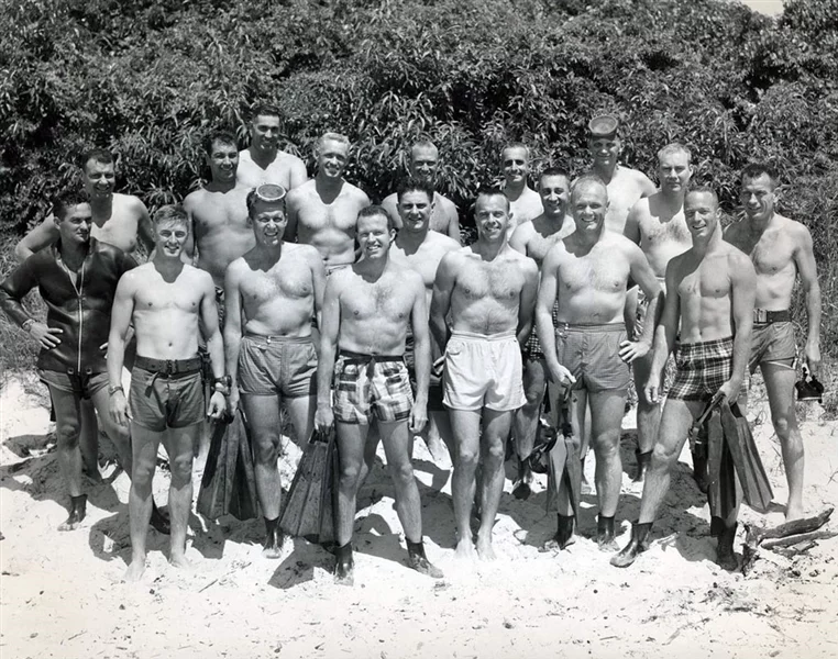 John Glenn and other astronauts on survival training