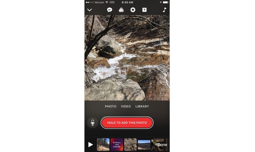 Capture screen with an image from the camera roll selected
