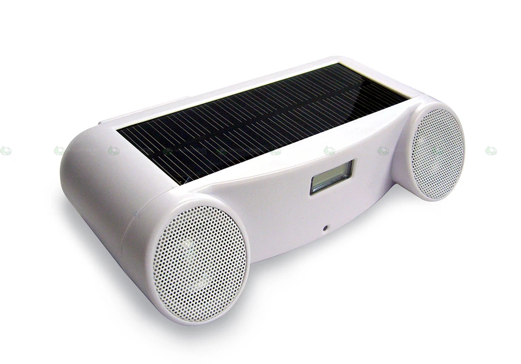 The Landport Solar Sound speakers in white