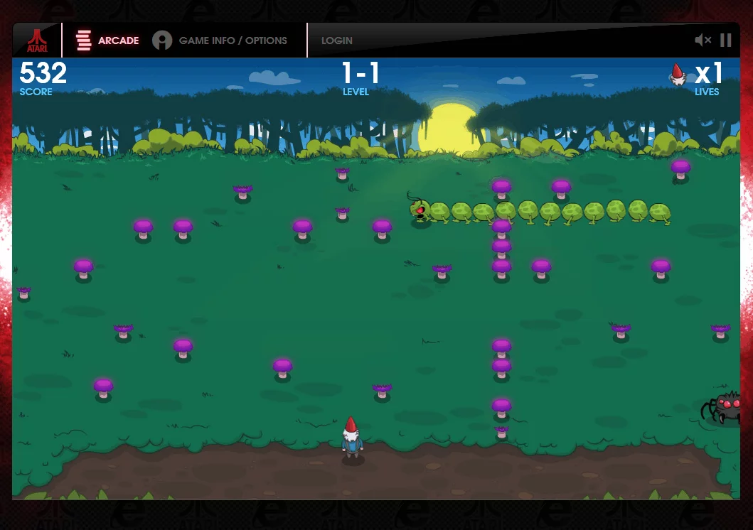 Centipede on the Atari Arcade