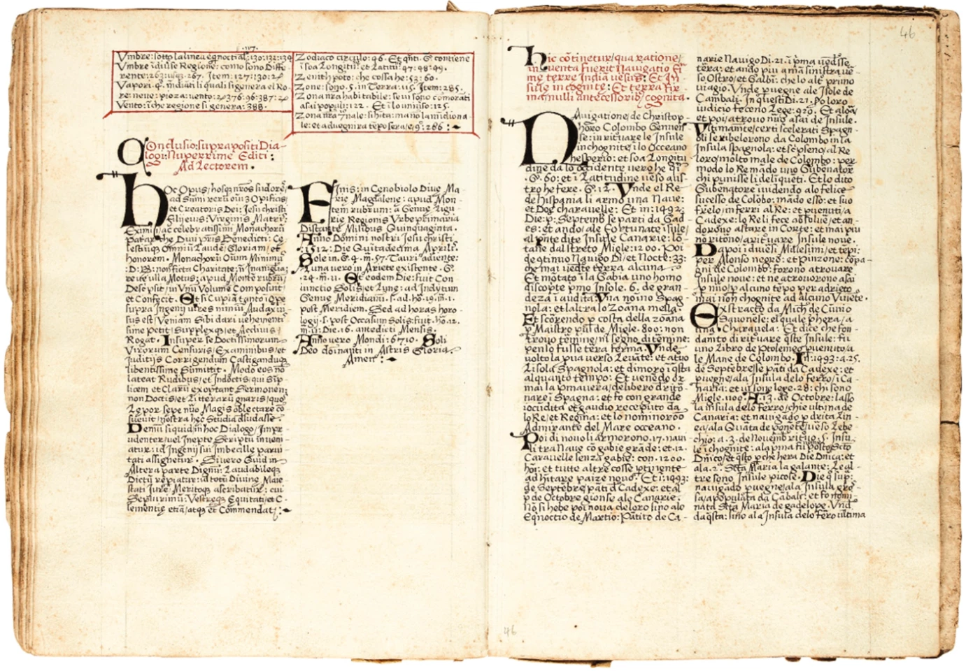 $607,179 | Unpublished Manuscript on the voyages of Christopher Columbus, Amerigo Vespucci and others by Bernardus Albingaunensis c.1512 | Auction House: Sotheby's | Sale price: £466,000 | Official Estimate: £350,000 to £450,000 | Date of sale: November 13, 2018