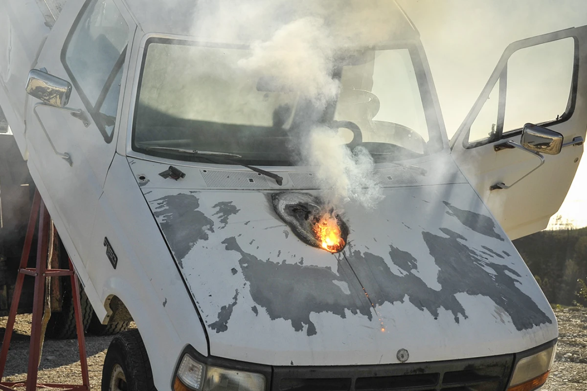The laser disabled the engine and drivetrain of a small truck