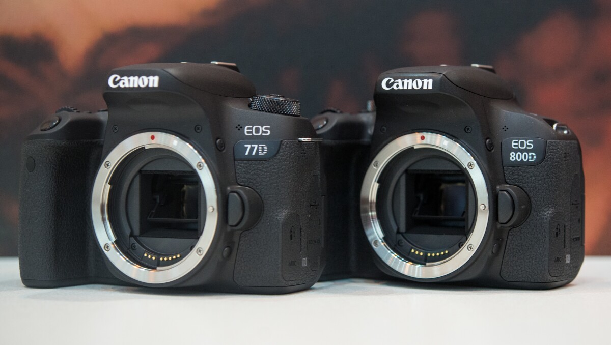 We got the chance to try the upcoming Canon EOS 77D (left) and Canon EOS 800D (also known as the Rebel T7i) at The Photography Show in Birmingham, UK