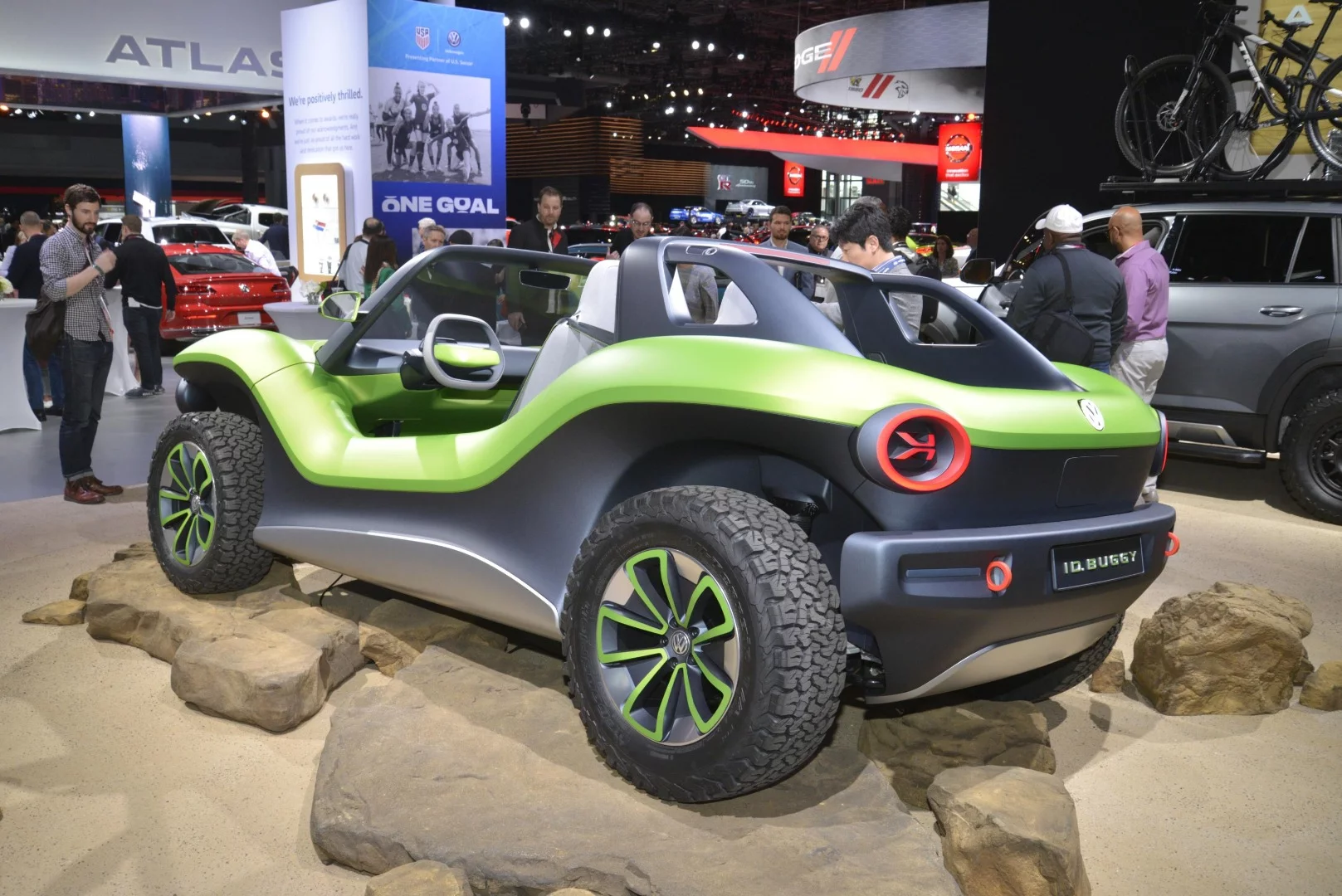 The ID Buggy modernizes the classic dune buggy with a 201-hp electric rear-wheel drive