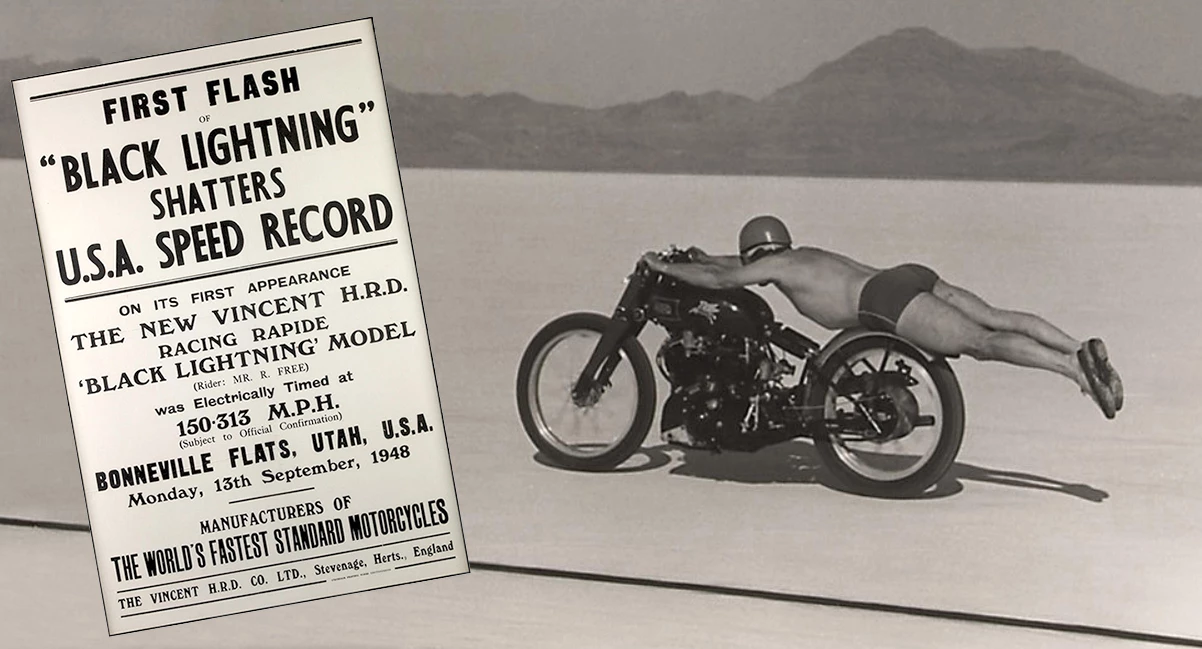 Rollie Free breaks the world record for a "standard" motorcycle - this bike became the world's most expensive motorcycle when it sold for US$1 million