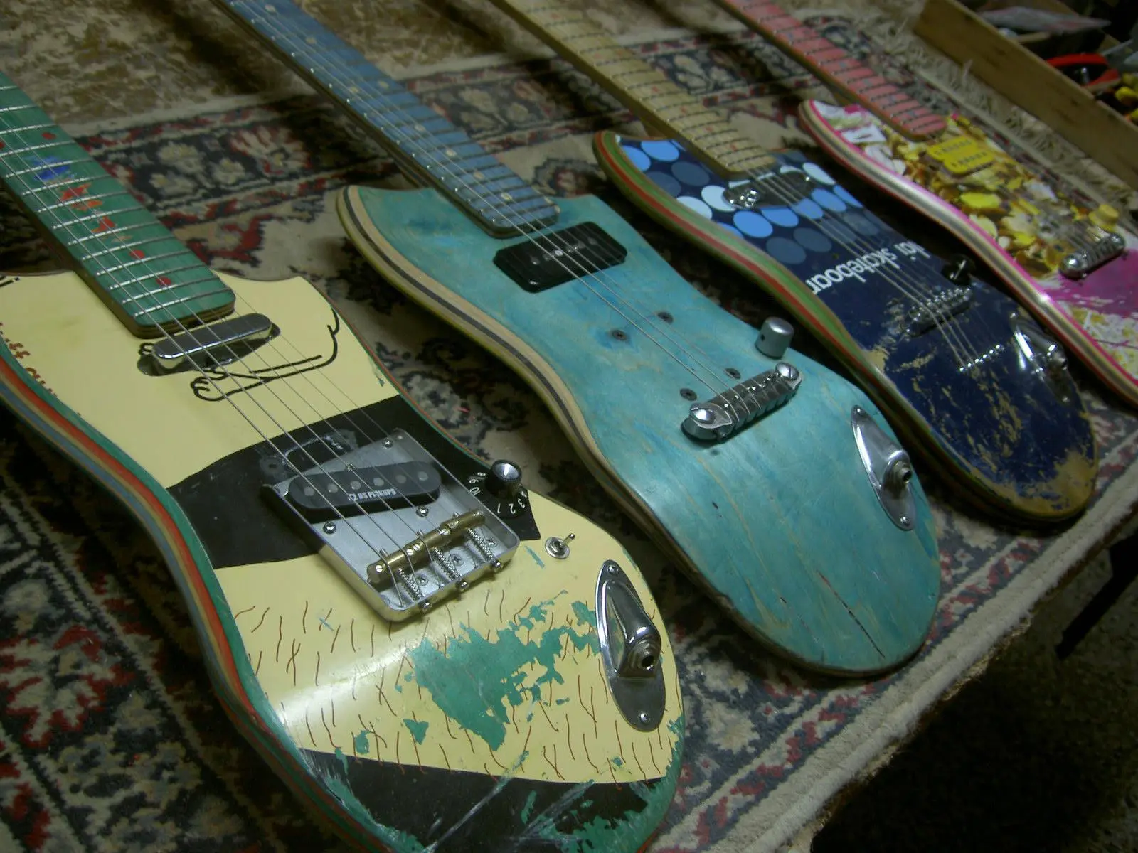 Skate Guitars are repurposed from old skateboard decks