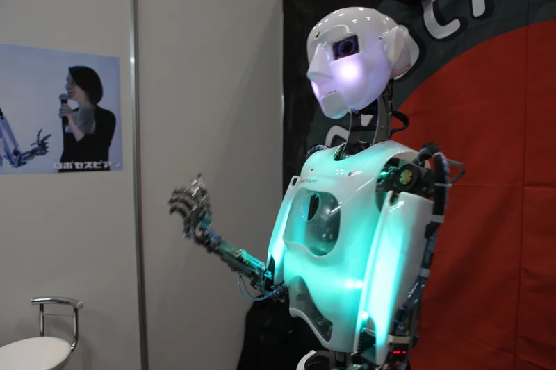 The Robothespian presentation, telepresence and acting humanoid robot by Engineered Arts Ltd. is designed for science education purposes