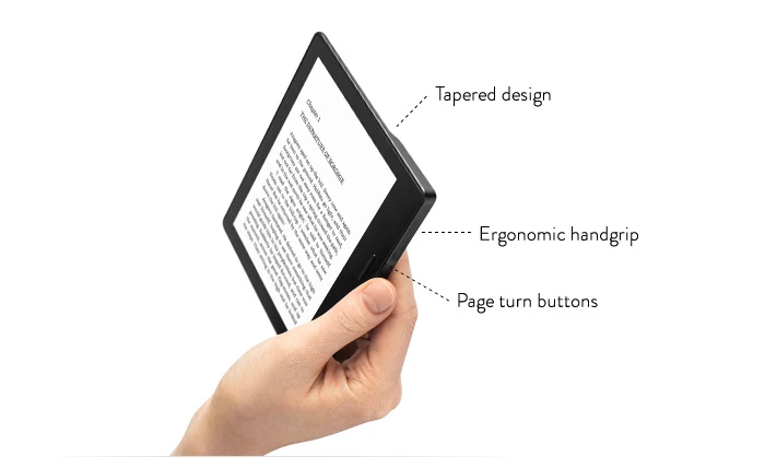 There are also now page-turn buttons on one side of the device, which has more of a square form factor than ever before
