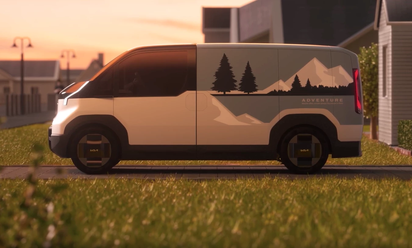 Kia may or may not ultimately make a camper van module for the PV5, but it's certainly had that use case in mind since the start as this screengrab of one of its CES 2024 PBV intro videos shows