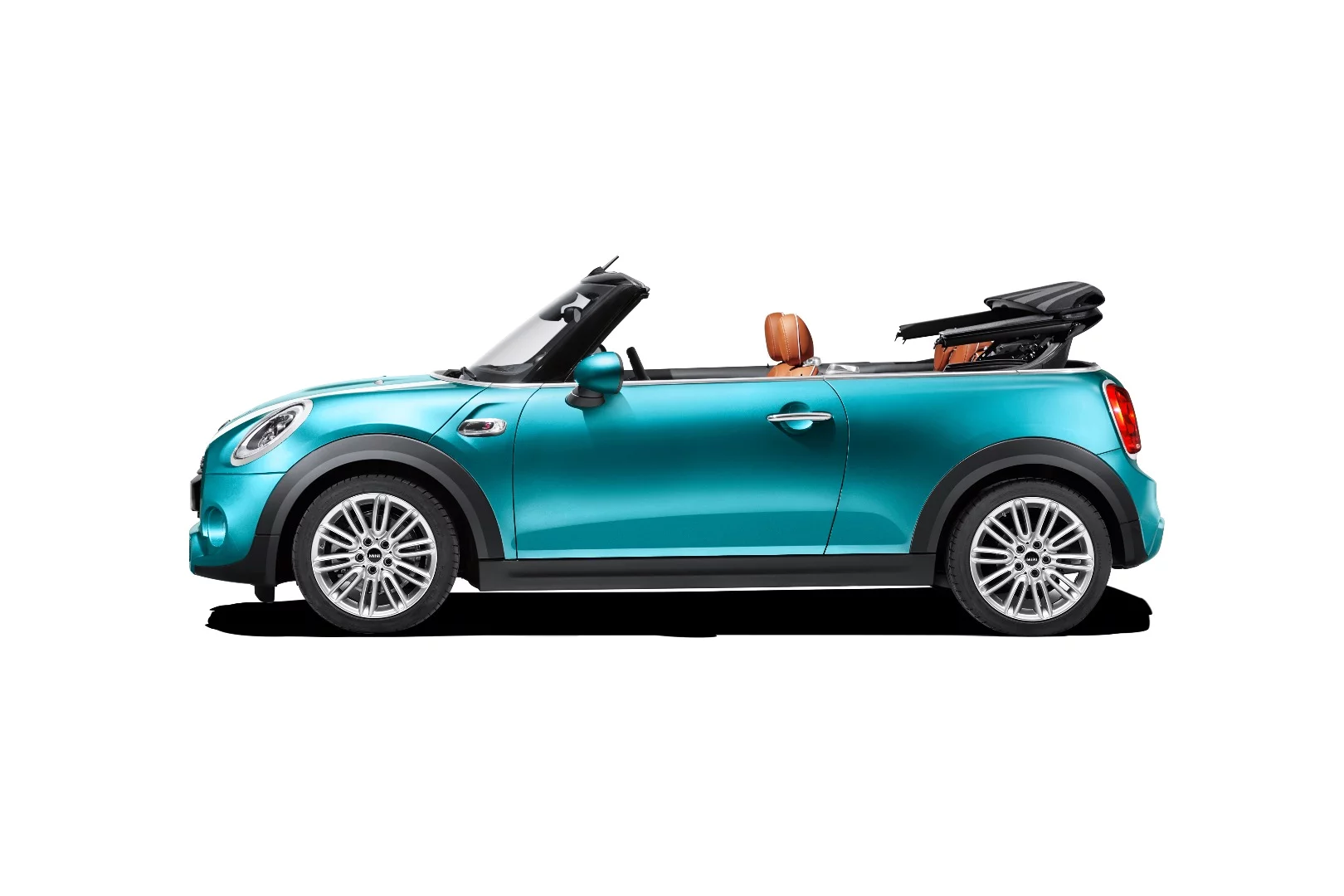The Mini Convertible's roof in action