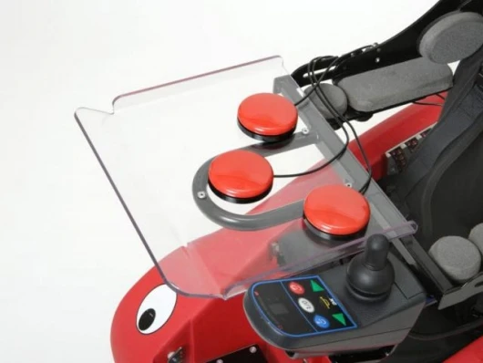 The Wizzybug first mobility vehicle offers a number of different control options suit suit differently abled kids