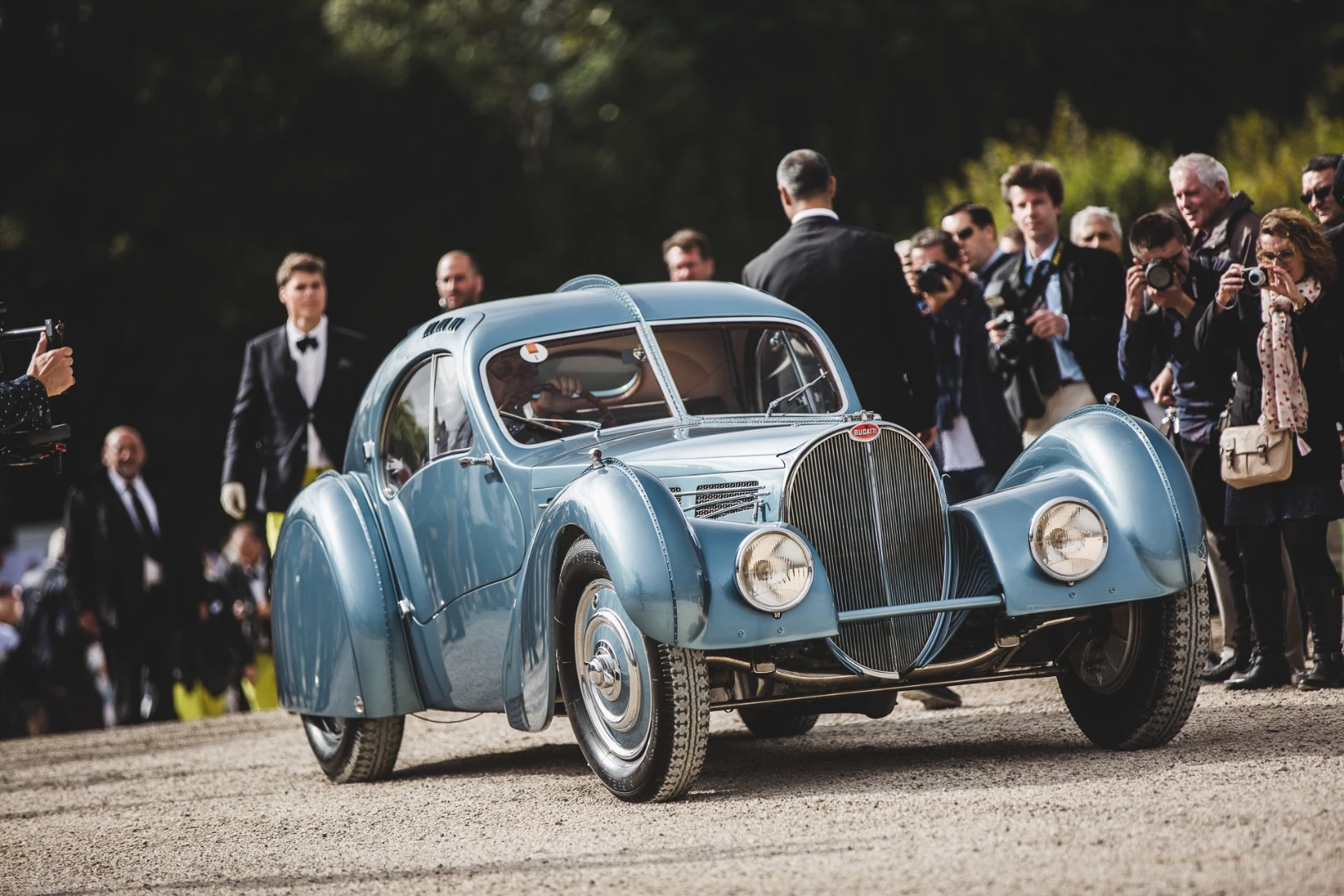 This 1936 Bugatti Type 57 SC Atlantic Coupe won the 2017 Chantilly Arts & Elégance Richard Mille