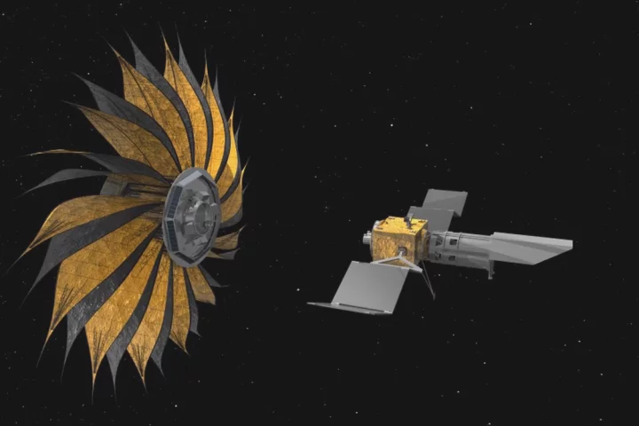 Artist's impression of the starshade unfirling