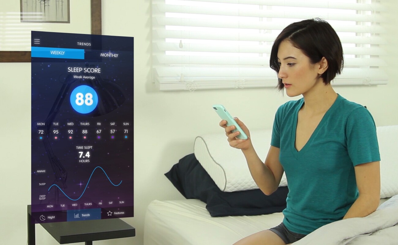 Utilizing the app, the Sunrise Smart Pillow's user can also receive a sleep score for the previous night