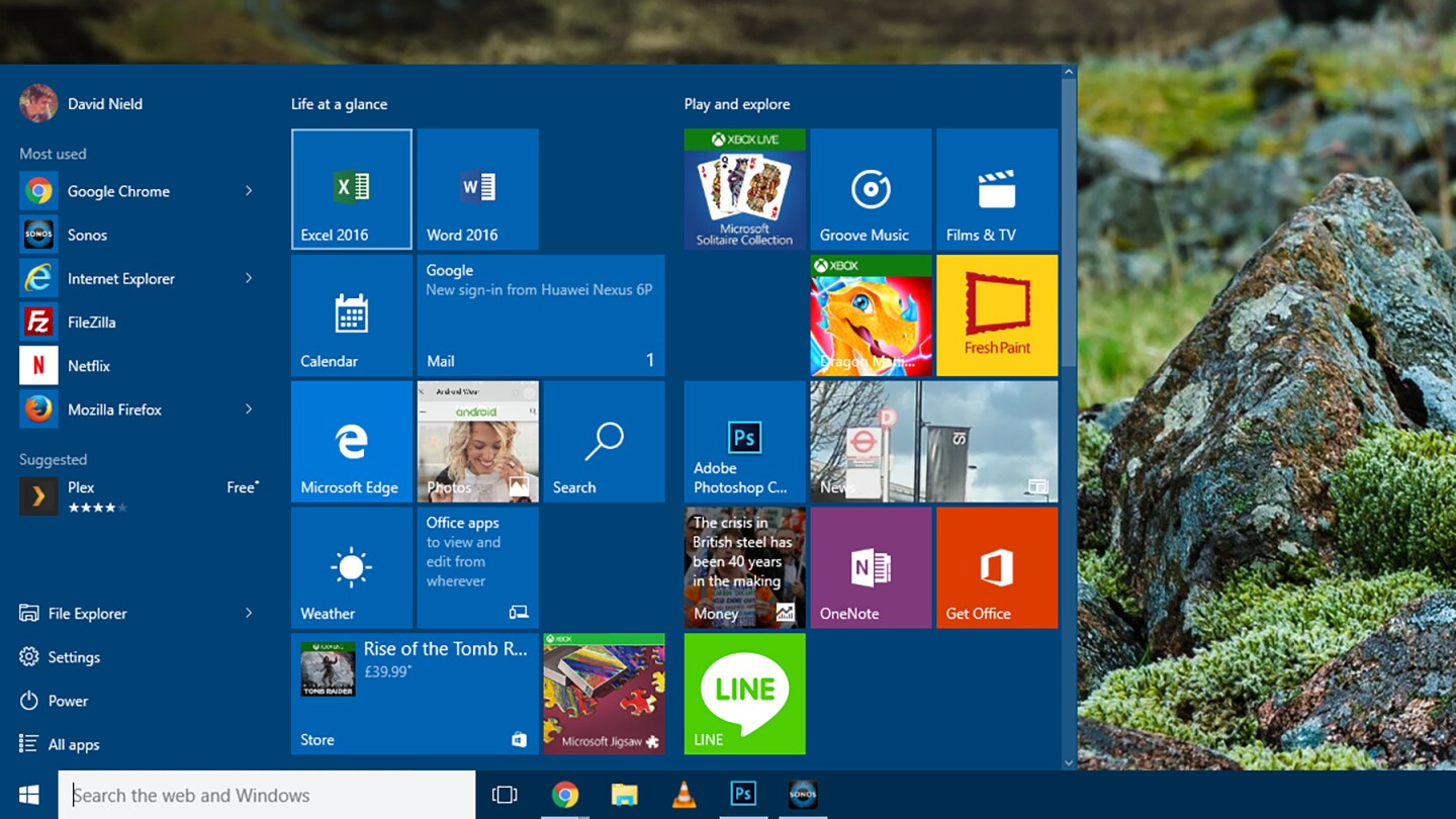The Start menu is back, but the Live Tiles are retained
