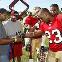 AVAcore's Core Control cooling glove, here in use by the San Francisco 49ers NFL team.