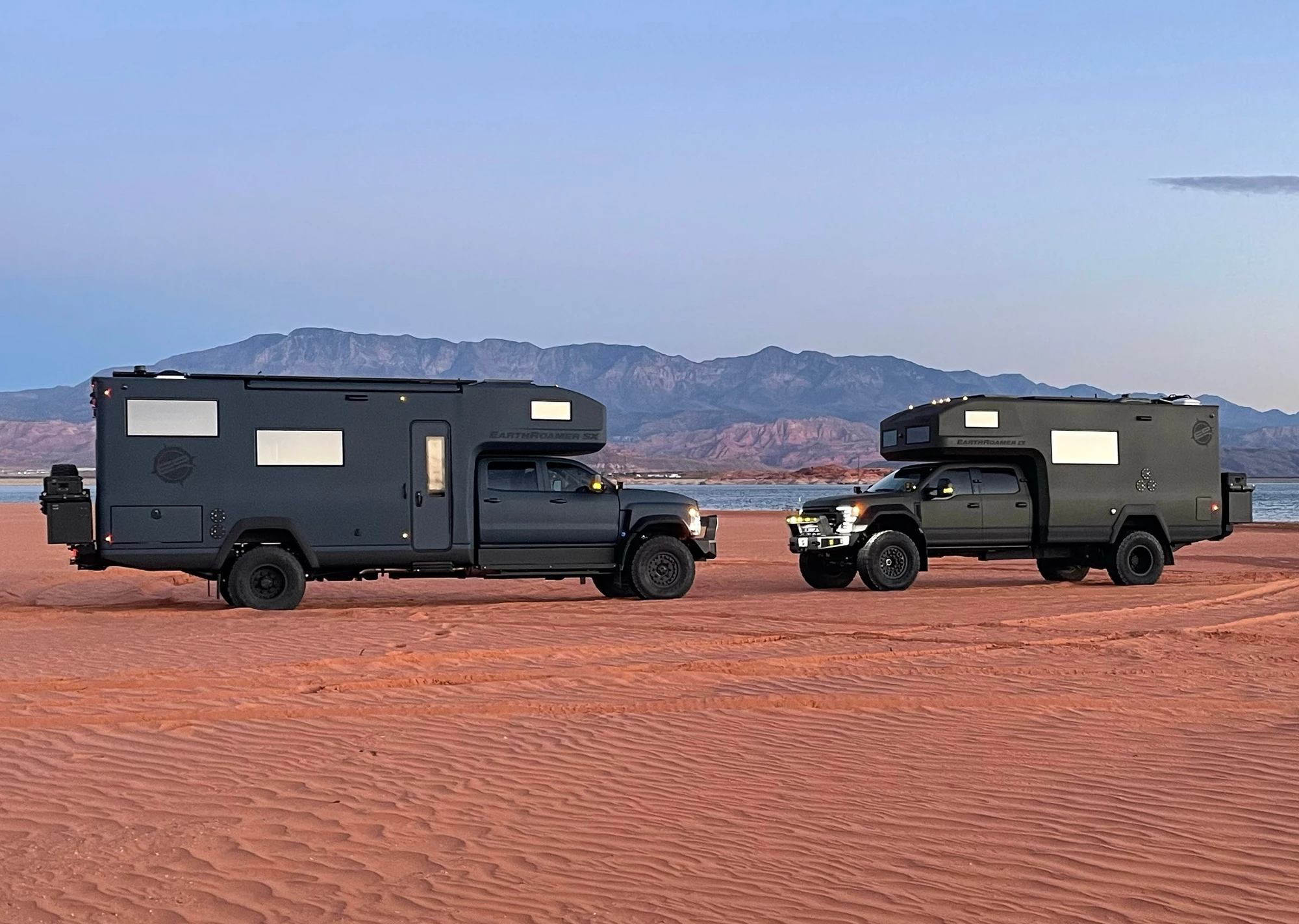 The SX is longer than the LTi but has the same width, measuring a foot shorter and half a foot slimmer than the HD, EarthRoamer's near-$2 million flagship