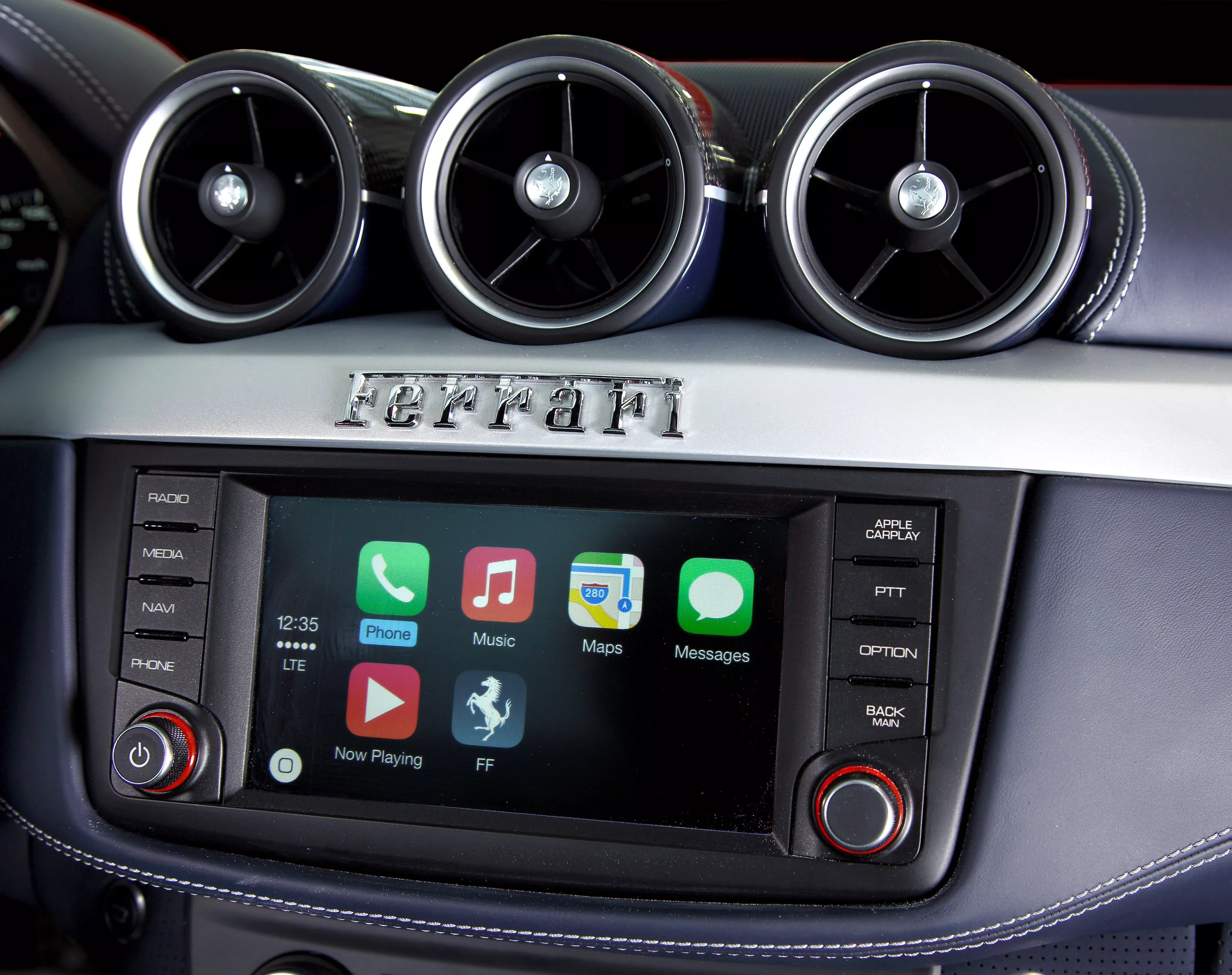 The Ferrari California T infotainment system