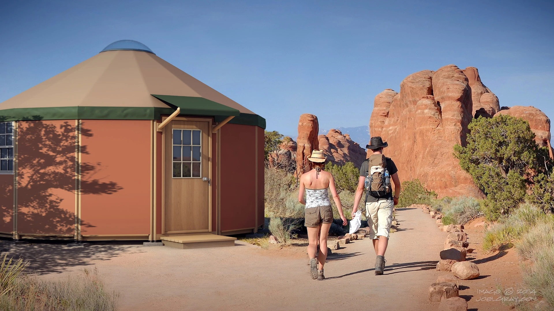 Freedom Yurt-Cabins are delivered in kit form, and the firm states they can be assembled by a couple of people in a weekend
