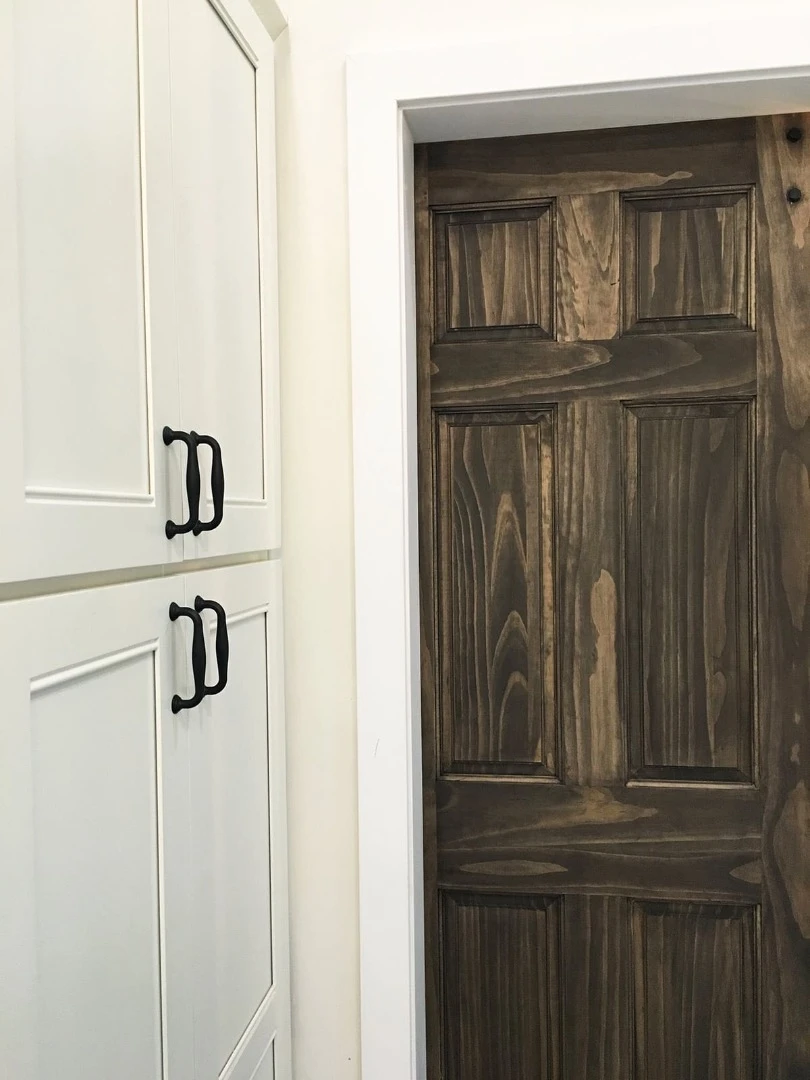 Sliding pocket door provides access to the Vintage Glam's bathroom