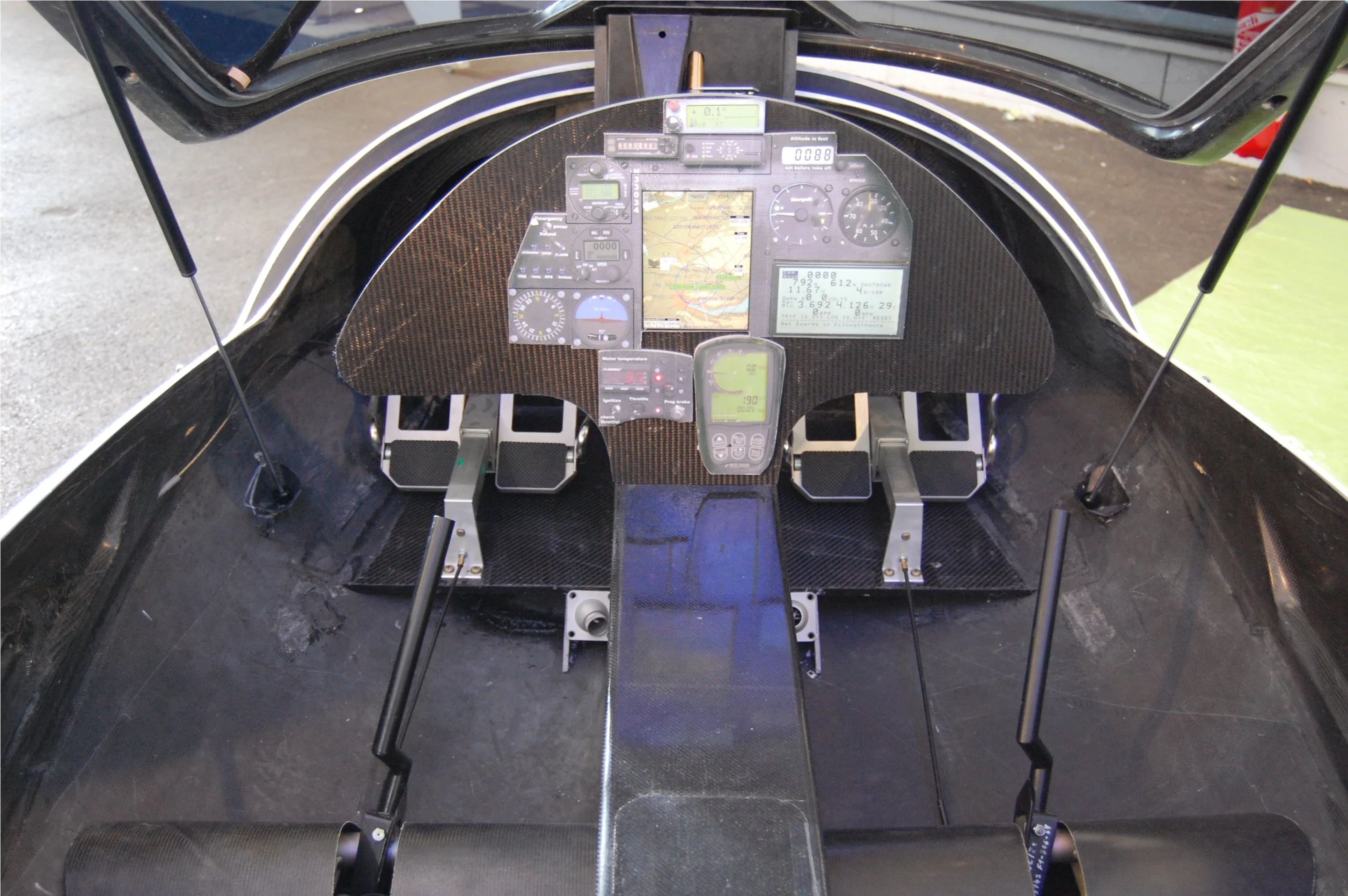 The rendering of the instrument controls in Sunseeker III gives an idea of what each of the two pilots will see