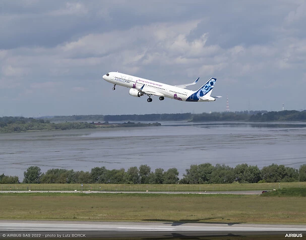The Airbus A321XLR takes to the air for the first time