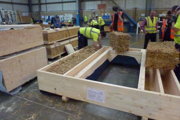 Bath University researchers tested fire resistance on a prefabricated ModCell panel, and it showed over two hours fire resistance – or four times the requirement for building regulations (Photo: ModCell)