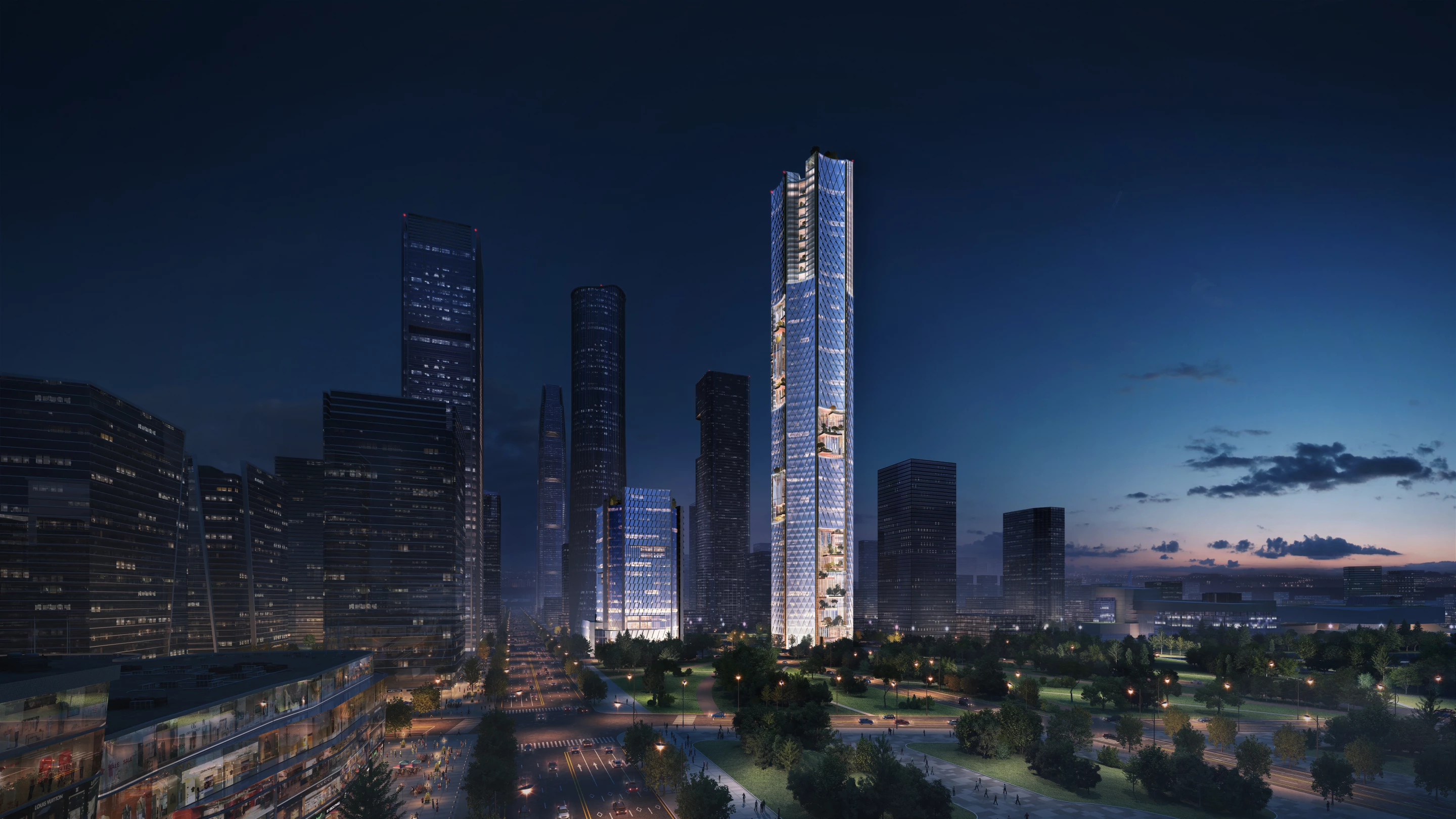 The Nanjing Nexus will be located in the southern Chinese city of Nanjing, specifically in a burgeoning district near the Yangtze River