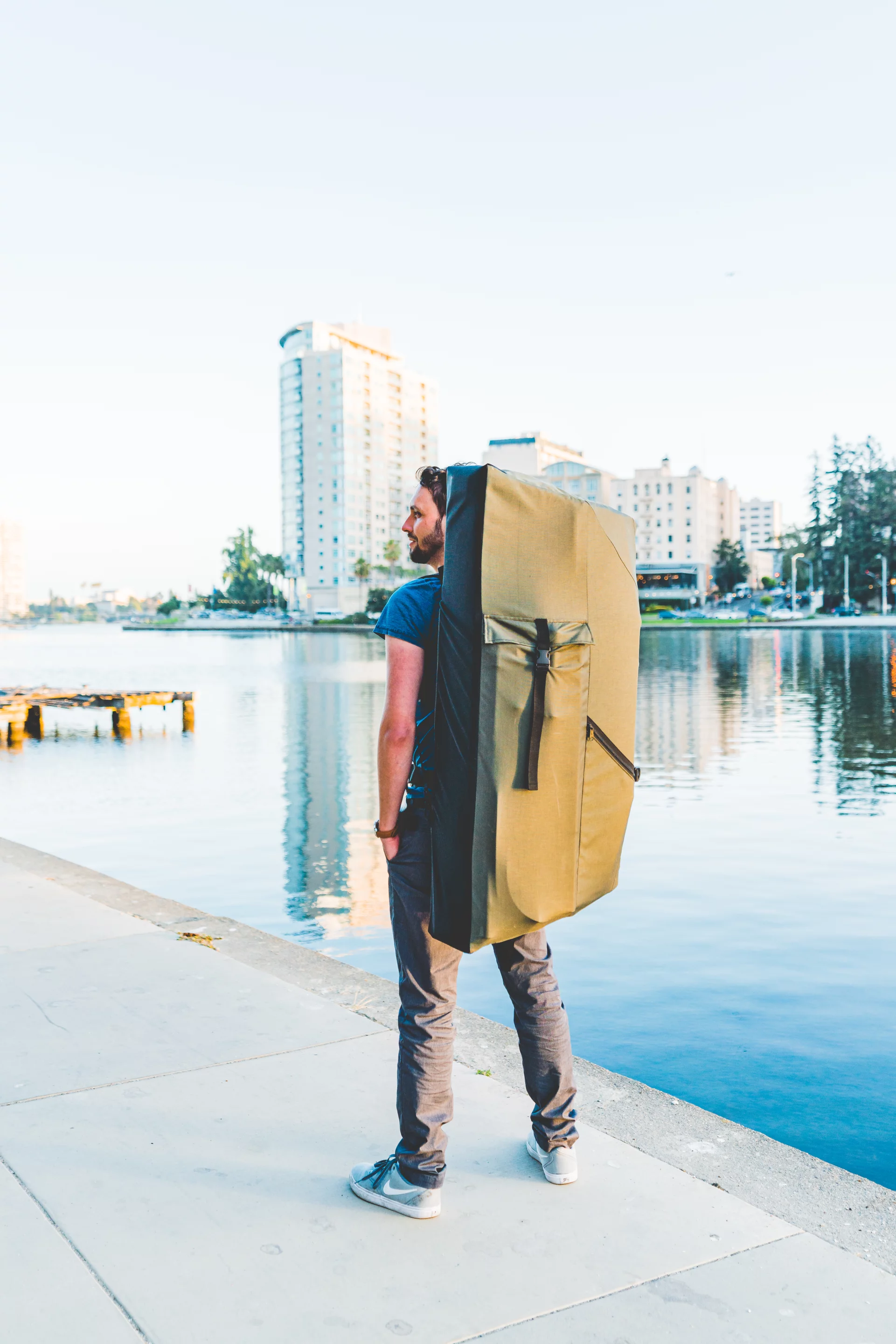 An available backpack puts the weight of the Inlet on your shoulders and hips