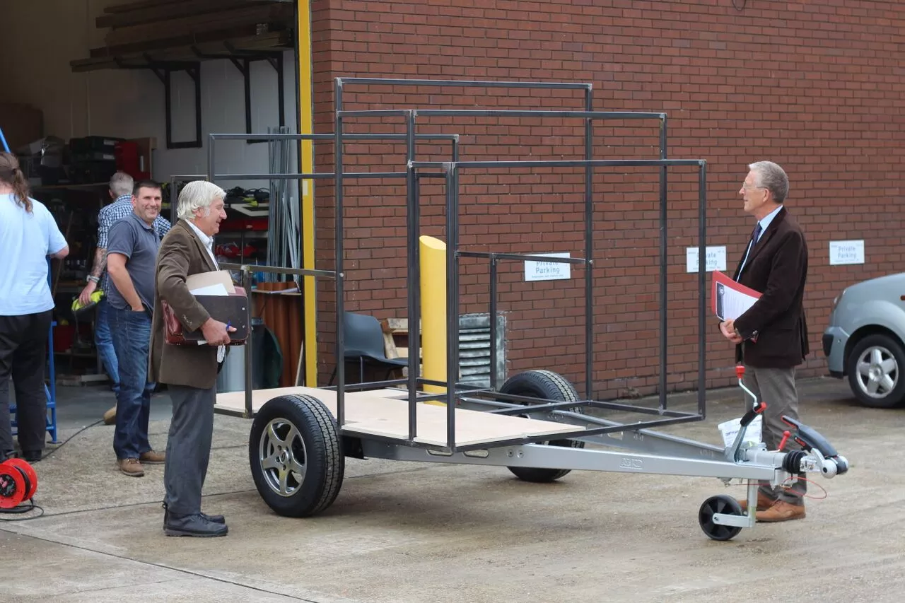 An internal frame supports the Lego build