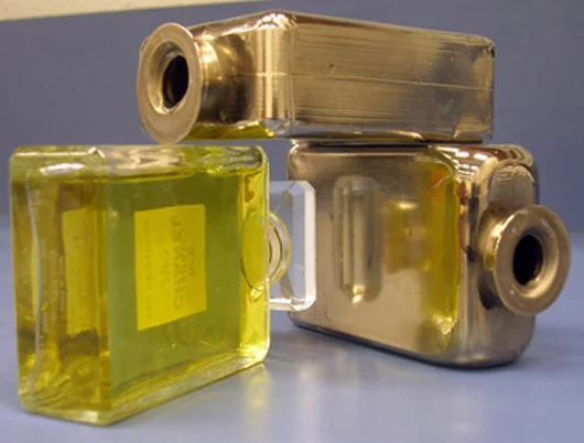 Geometries that are unachievable with any other metal process can be net-shaped using blow-molding of bulk metallic glass