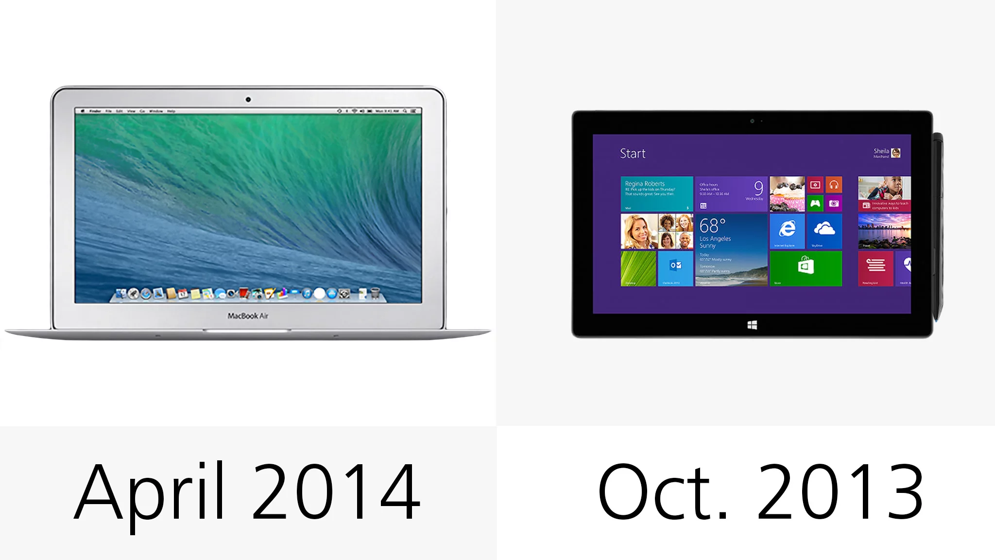 Release dates for the latest MacBook Air and the Surface Pro 2