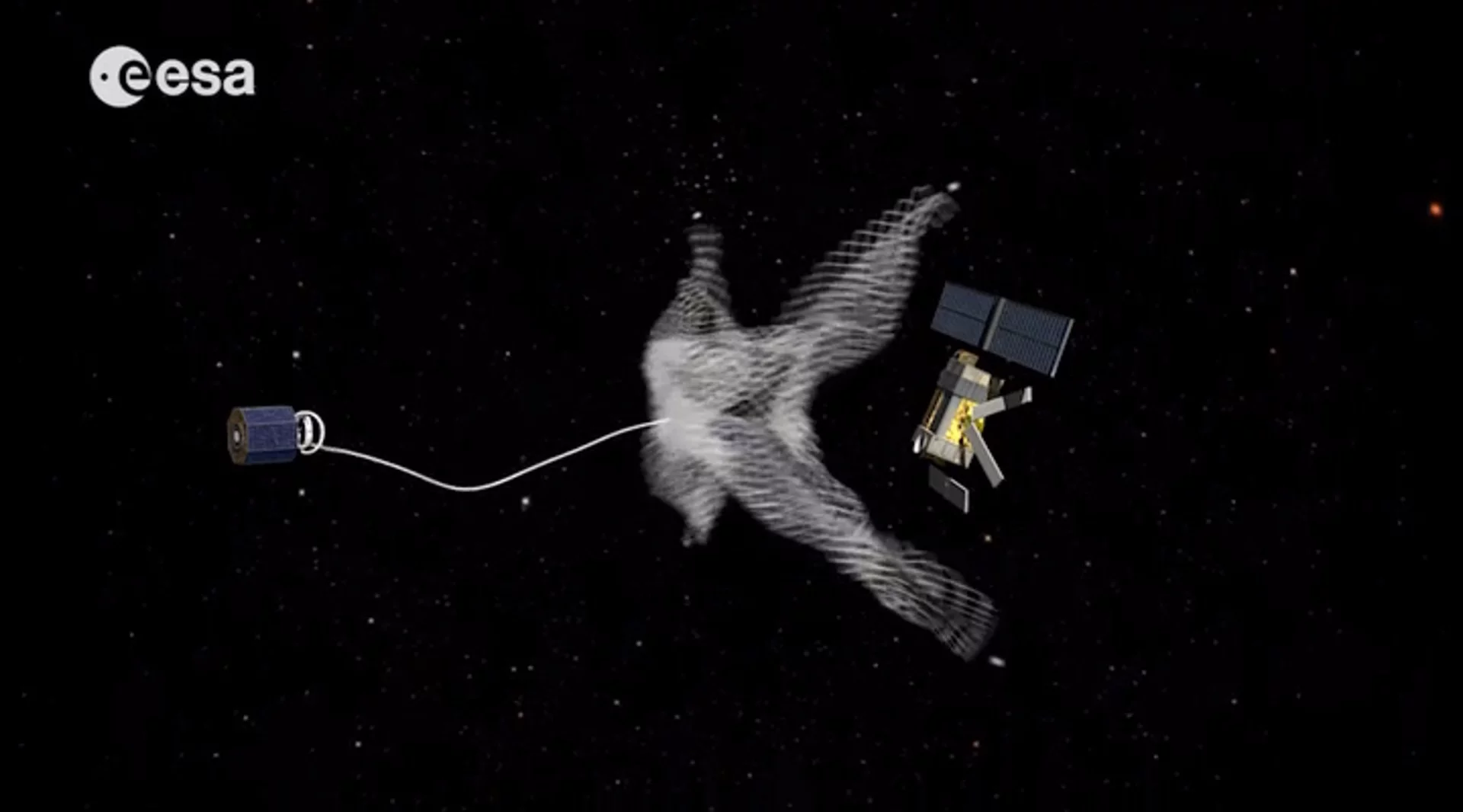 Artist's concept of the capture net in action