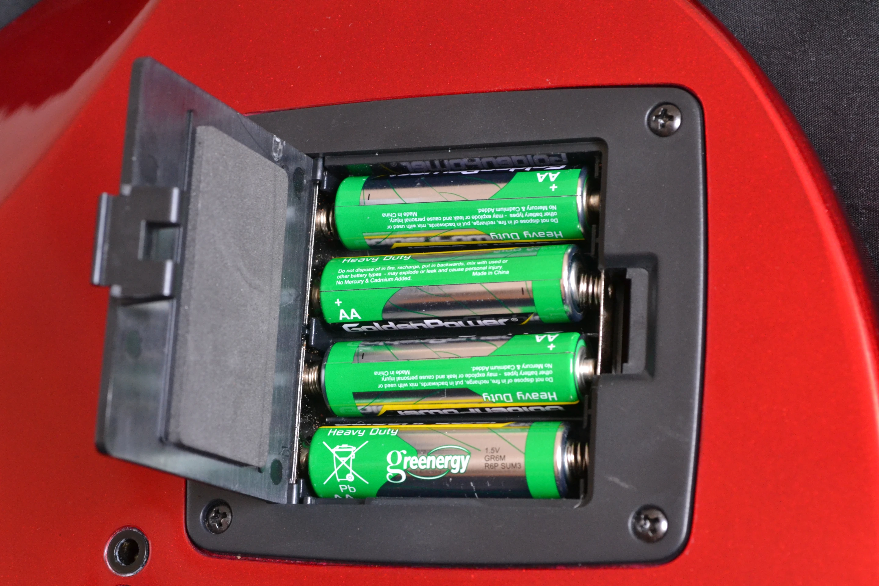 The Auto-Tune system is powered by four AA-sized batteries (included)