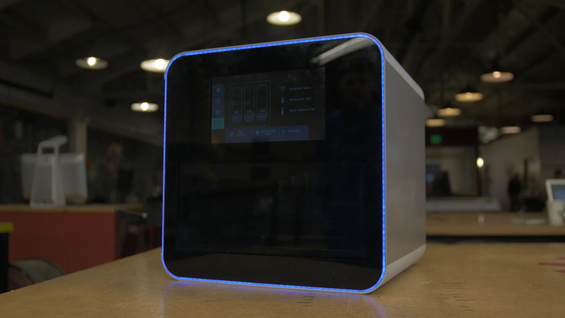 The NexD1 is a compact cube with sides of 16.5 in (42 cm), so it won't take up too much room on a desktop