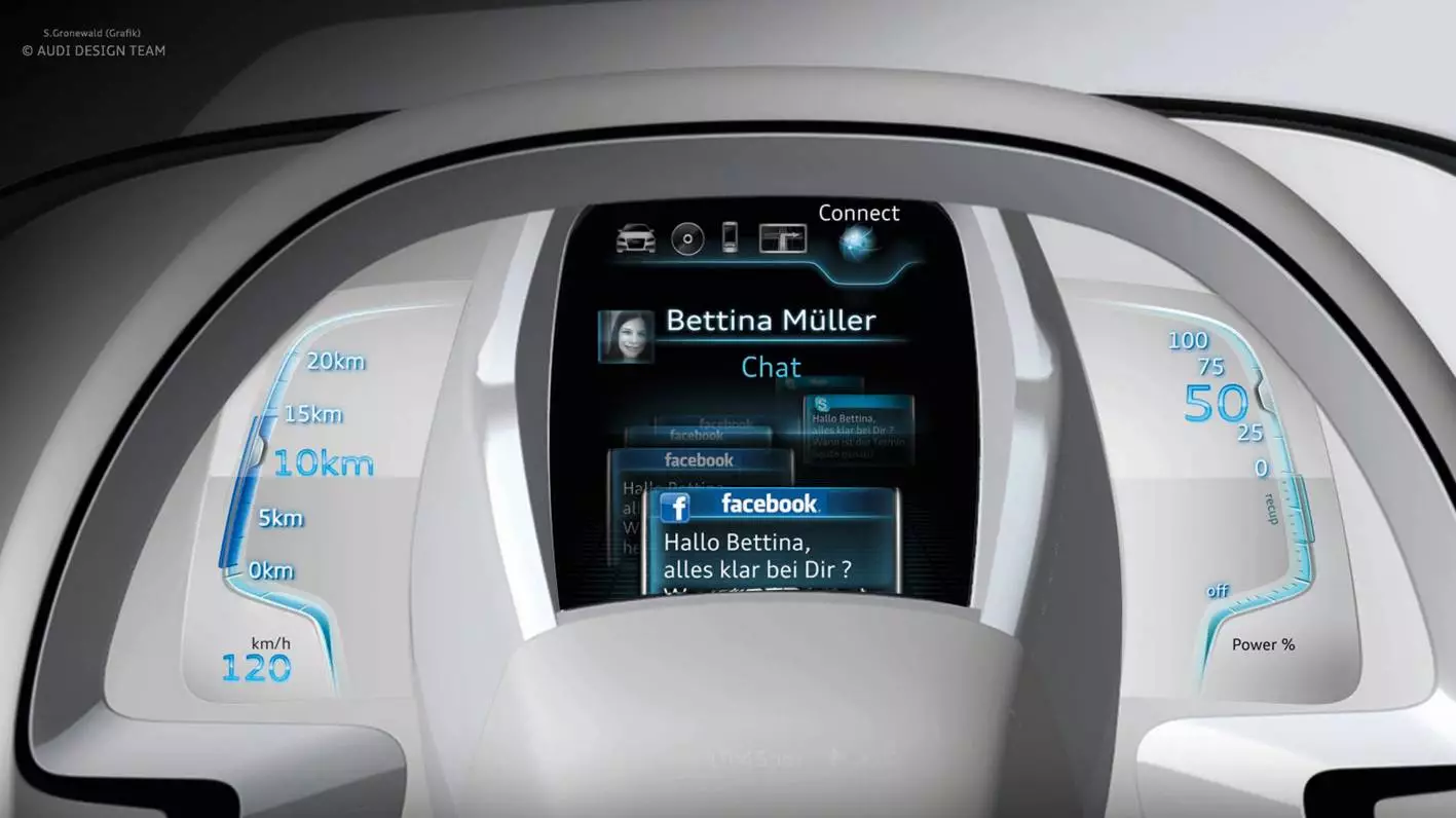 Touchscreen controls are located inside the A2's steering wheel