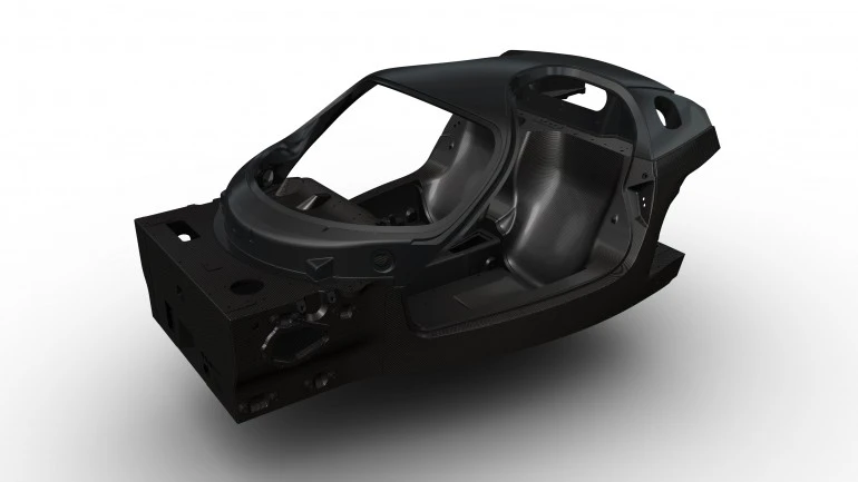 The LaFerrari's chassis uses a carbon-fiber blend