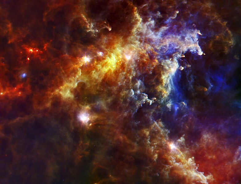 The Rosette molecular cloud (Image: ESA/PACS & SPIRE Consortium/HOBYS Key Programme Consortia)