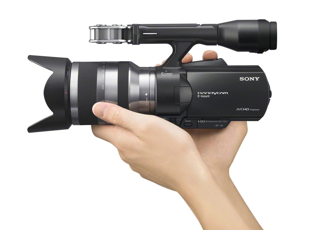 The NEX-VG20 interchangeable lens camcorder from Sony