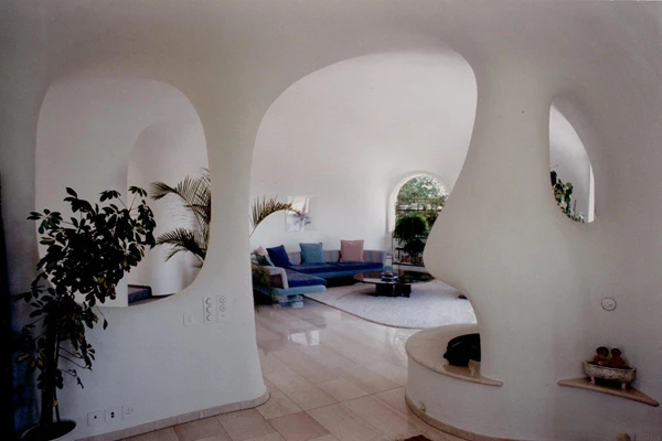 The interiors of the Earth Houses by Vetsch Architektur are as homely and comfortable as more traditional buildings