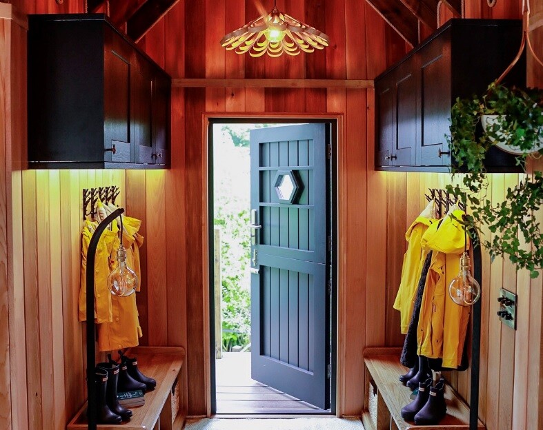 Stunning main entrance of the Blue Forest treehouse