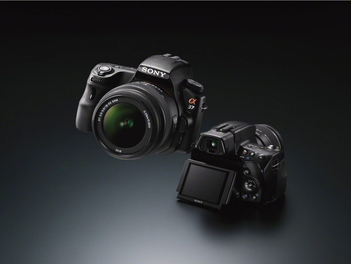 Sony has detailed the new 16.1 megapixel SLT-A37 translucent mirror camera with a new tilting LCD panel, better resolution EVF and the latest 16.1 megapixel Exmor APS HD CMOS sensor