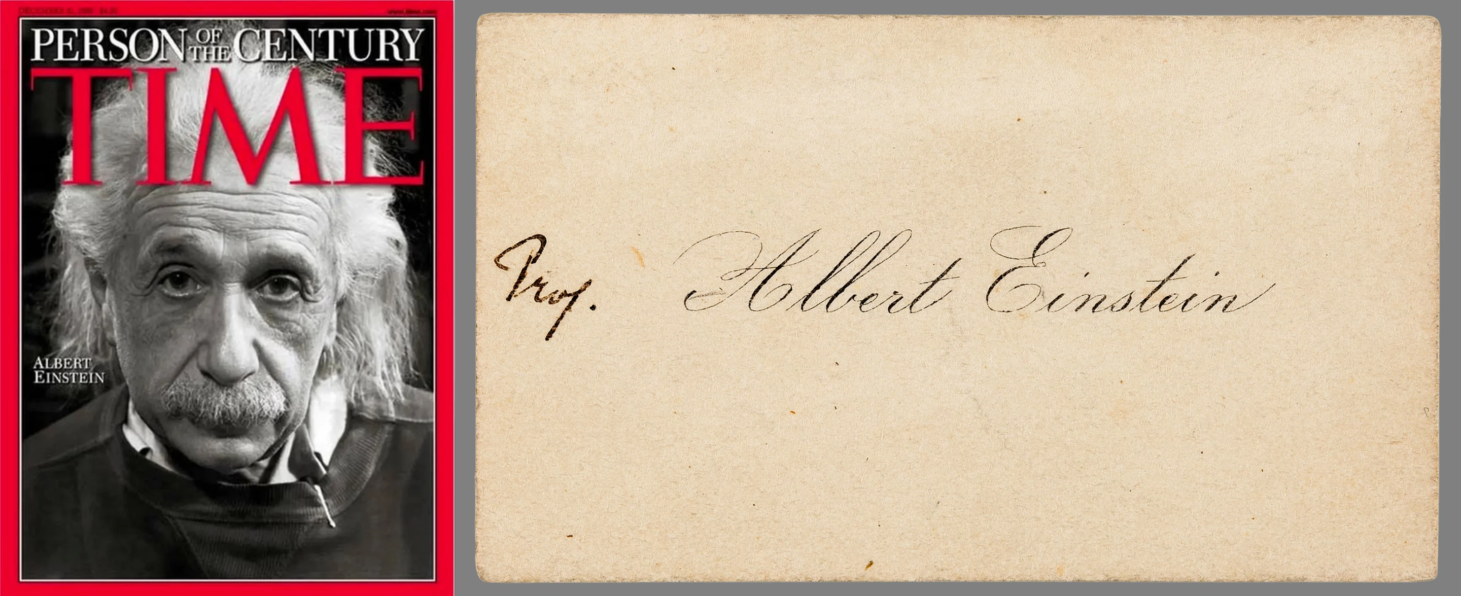 Albert Einstein was Time magazine's "Person of the Century." This business card sold at Heritage Auctions for $8,125