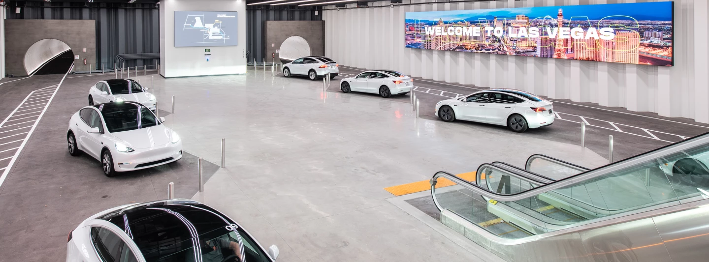 The Boring Company's passenger station beneath the Las Vegas Convention Center