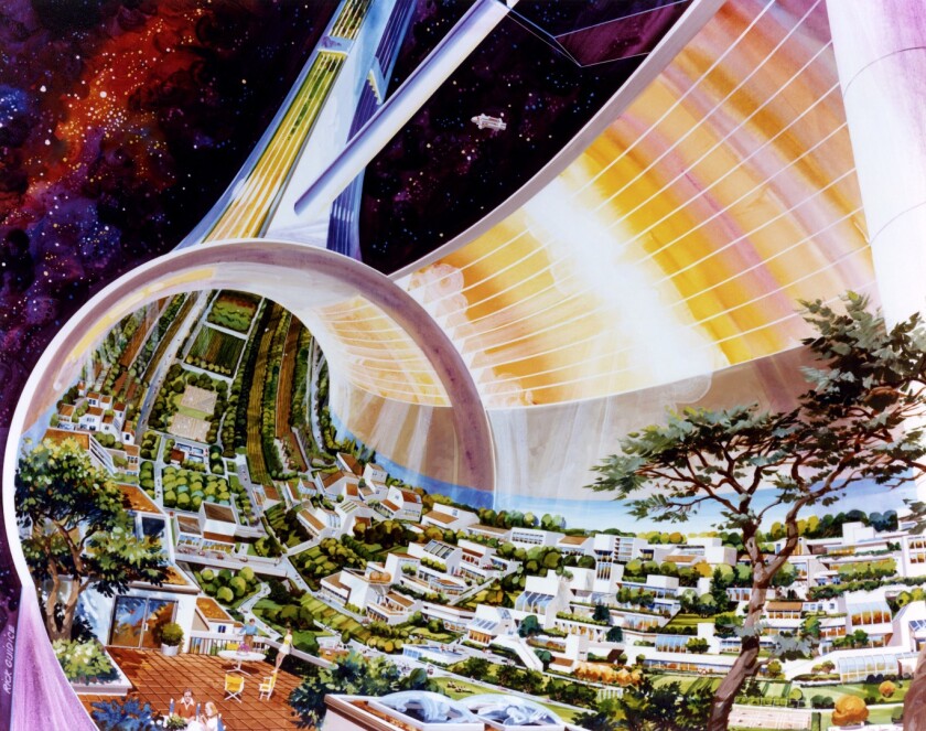 Cutaway view of a toroidal colony, by Rick Guidice