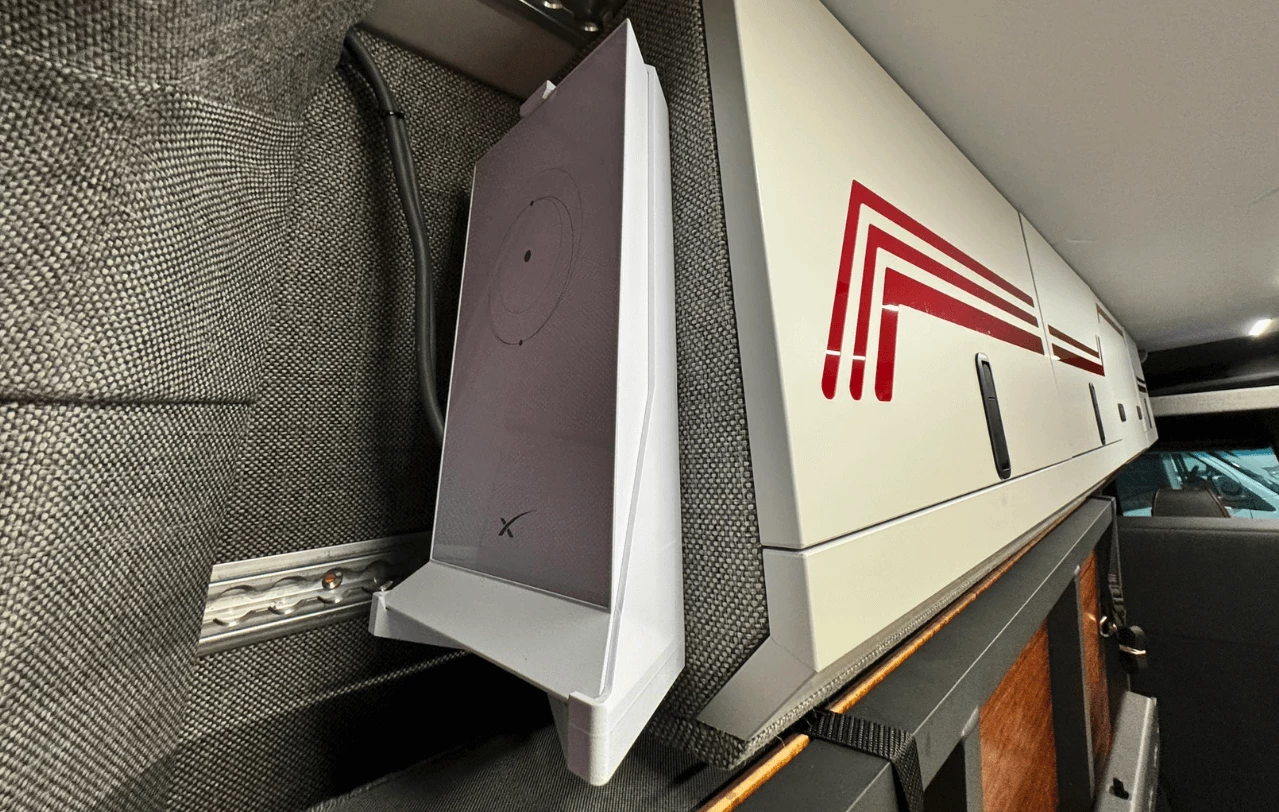 Every Remote camper van includes a Starlink dish, making it ready for connect-anywhere satellite internet right off the lot